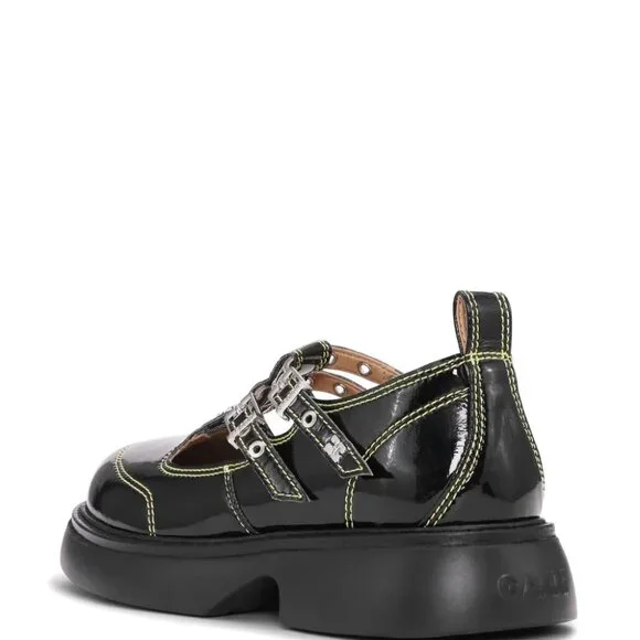 Ganni Everyday Butterfly Mary Jane Black Patent 9 US 39 EU - Picture 3 of 10